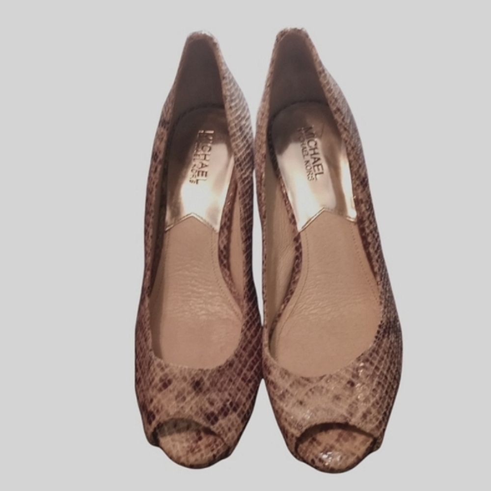 Michael Michael Kors Snake Print Open Toe Heels W… - image 2